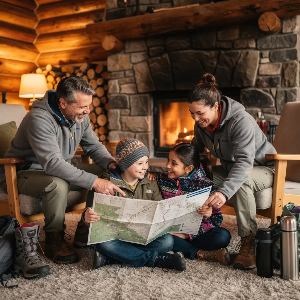 Zestaw map offline z kolorowymi oznaczeniami miejsc do odwiedzenia i planowanymi godzinami zwiedzania.