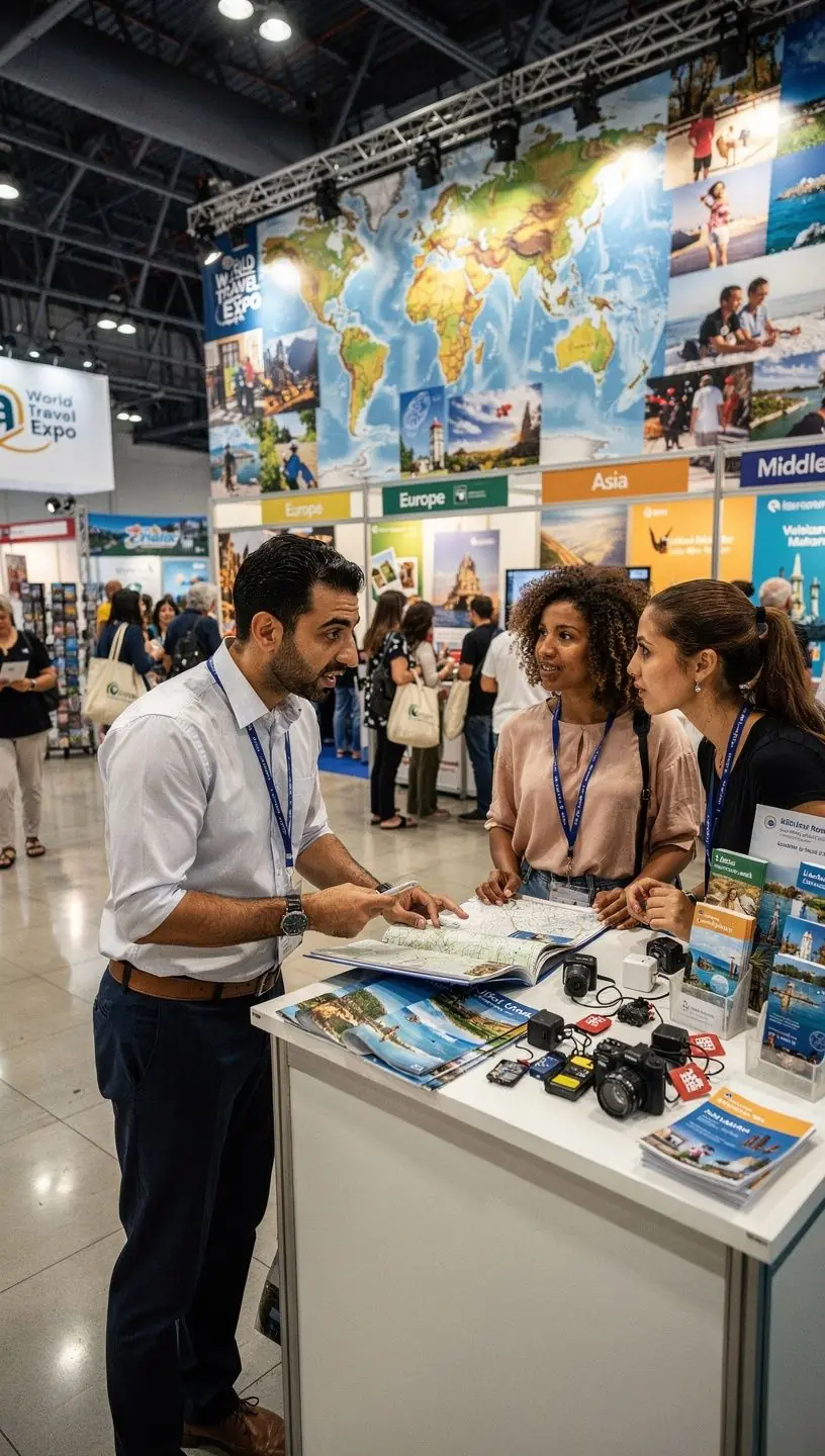 Notatki czasowe dotyczące najlepszych godzin odwiedzin dla różnych miejsc w USA, umieszczone na mapie.