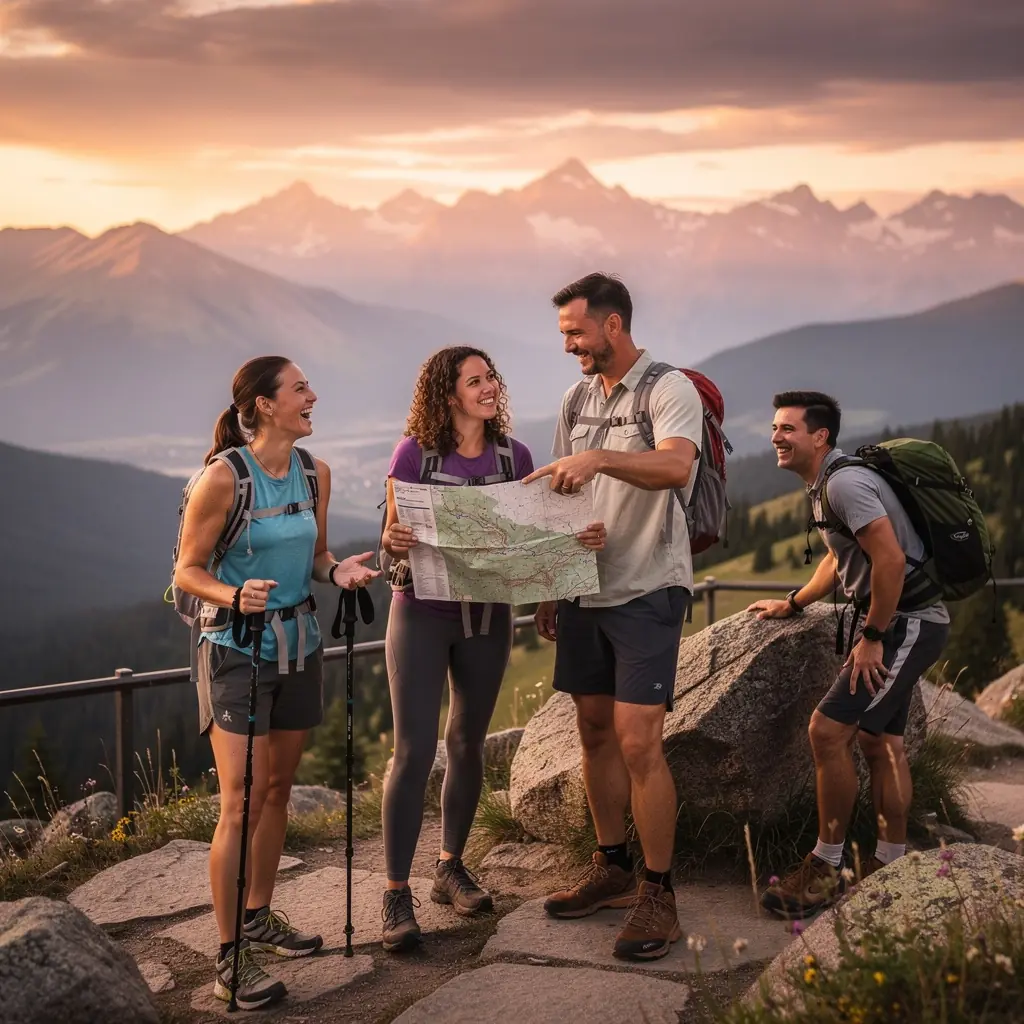 Mapa offline przedstawiająca trasy podróży po Stanach Zjednoczonych z zaznaczonymi punktami interesu.